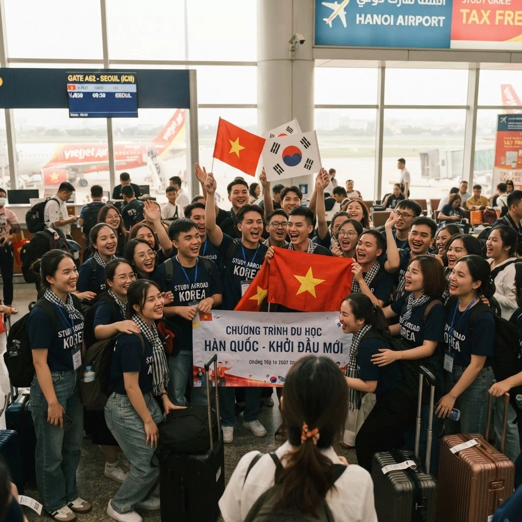 Tiễn học viên nhập học Hàn Quốc kỳ tháng 3/2025
